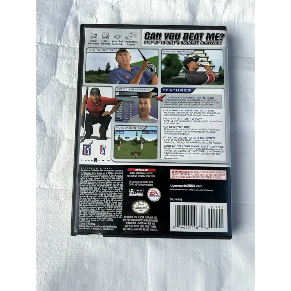 Tiger Woods PGA Tour 2004 Game, Both Discs & Manual, Missing One Disc